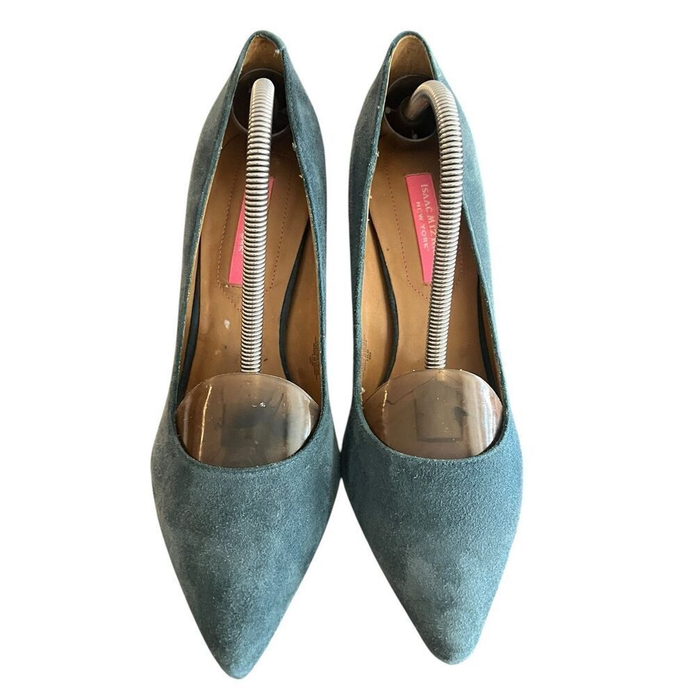 ISAAC Mizhari Women's Teal Suede Leather Stiletto Pump Size 7.5 - Picture 3 of 6